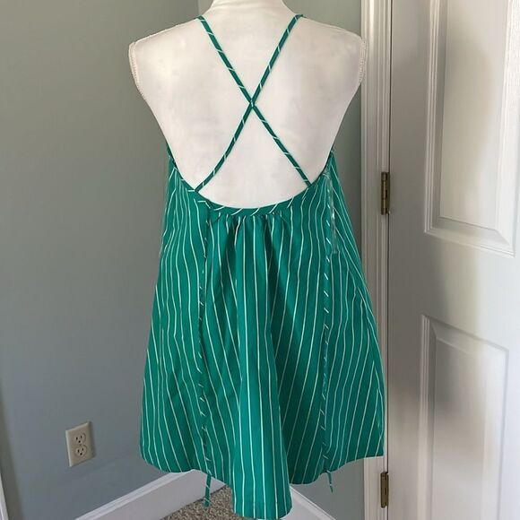 A New Day Green and White Striped Halter Dress - Picture 5 of 7